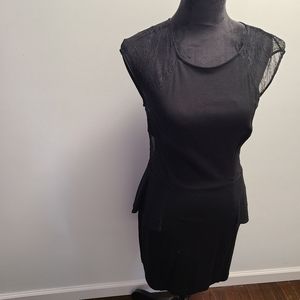 Black Cocktail Dress Lace Back